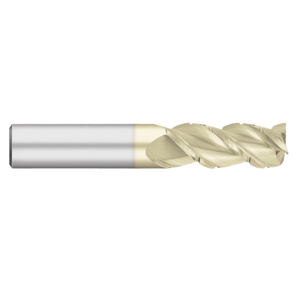 Corner Radius End Mill: 1" Dia, 1-3/4" LOC, 0.1250" Radius, 3 Flute, Solid Carbide