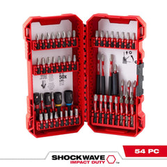 Power Screwdriver Hex, Insert, Philips, Slotted, Square & Torx: 54 Pc