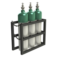 Gas Cylinder Carts, Racks, Stands & Holders; Gas Cylinder Rack Type: Three Cylinder Floor Stand Rack; Fits Cylinder Diameter: 11 in; Number Of Cylinders: 3; Overall Width: 16; Overall Height: 30 in; Material: Steel; Overall Length: 36.00; Finish: Powder C