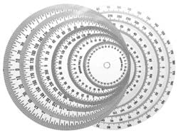 Graduated Dial Rules; Diameter (Inch): 5; Reading Direction: Clockwise; Graduation (Degrees): 1.00; Hole Diameter (Inch): 11/32; Color: White