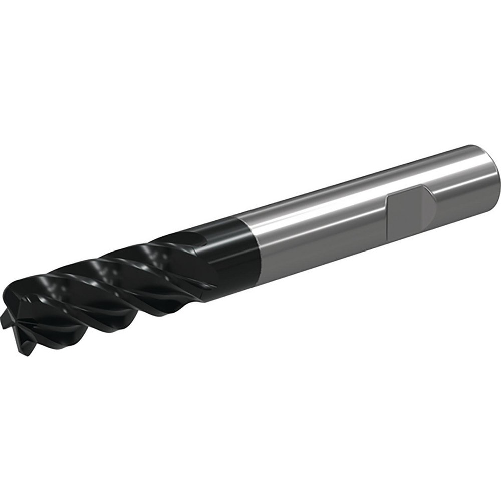 Corner Radius End Mill: 1/2" Dia, 1-1/4" LOC, 0.0900" Radius, 5 Flute, Solid Carbide