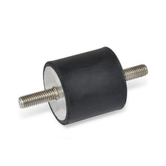 Vibration Isolators; Isolator Type: Stud/Stud; Insert Material: Stainless Steel; Isolator Material: Natural Rubber; Maximum Load Capacity: 814.00 N; Top Diameter: 25.00; Bottom Diameter: 25; Thread Size: 1/4-20; Overall Width: 25 mm