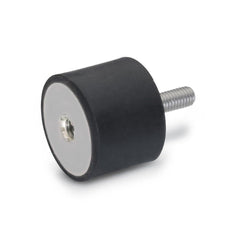 Vibration Isolators; Isolator Type: Plate/Stud; Insert Material: Stainless Steel; Isolator Material: Natural Rubber; Maximum Load Capacity: 3033.70 N; Top Diameter: 51.00; Bottom Diameter: 51; Thread Size: 3/8-16; Overall Width: 51 mm