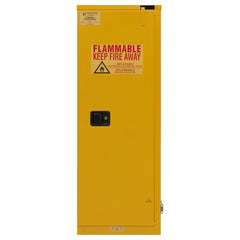 Flammable & Hazardous Storage Cabinets:  22.000 gal Drum, 1.000 Door,  2 Shelf,  Self Closing,  Safety Yellow