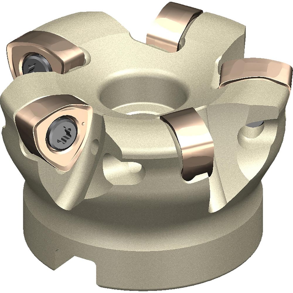 Indexable High-Feed Face Mills; Cutting Diameter (Inch): 2; Minimum Cutting Diameter (Decimal Inch): 0.1181; Maximum Cutting Diameter (Decimal Inch): 2.0000; Maximum Depth of Cut (Decimal Inch): 0.1181