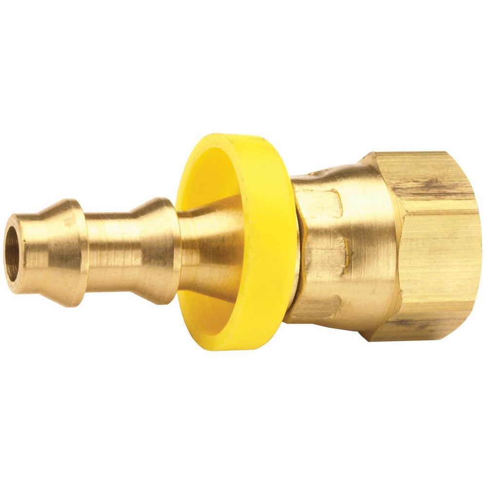 Barbed Push-On Hose Fittings; Fitting Type: Female Swivel; Inside Diameter (Inch): 5/8; Material: Brass; Thread Standard: UNF; Thread Size: 7/8-14; Barb Size: 5/8