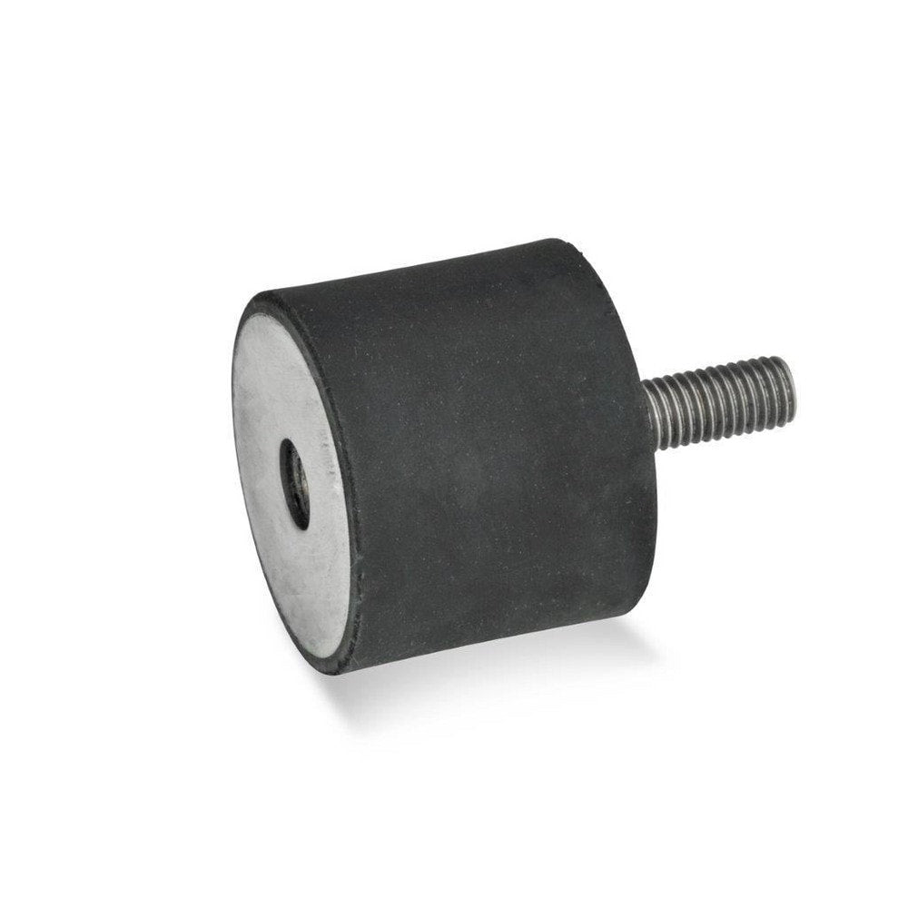 Vibration Isolators; Isolator Type: Plate/Stud; Insert Material: Stainless Steel; Isolator Material: Natural Rubber; Maximum Load Capacity: 7130.00 N; Top Diameter: 70.00; Bottom Diameter: 70; Thread Size: M10x1.5; Overall Width: 70 mm