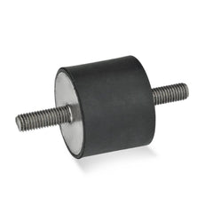 Vibration Isolators; Isolator Type: Stud/Stud; Insert Material: Stainless Steel; Isolator Material: Natural Rubber; Maximum Load Capacity: 93.00 N; Top Diameter: 10.00; Bottom Diameter: 10; Thread Size: M4x0.7; Overall Width: 10 mm