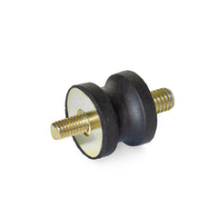 Vibration Isolators; Isolator Type: Stud/Stud; Insert Material: Zinc-Plated Steel; Isolator Material: Natural Rubber; Maximum Load Capacity: 1523.00 N; Top Diameter: 50.00; Bottom Diameter: 50; Thread Size: 3/8-16; Overall Width: 50 mm