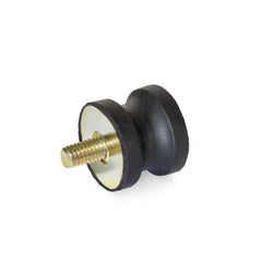 Vibration Isolators; Isolator Type: Plate/Stud; Insert Material: Zinc-Plated Steel; Isolator Material: Natural Rubber; Maximum Load Capacity: 265.00 N; Top Diameter: 20.00; Bottom Diameter: 20; Thread Size: 1/4-20; Overall Width: 20 mm