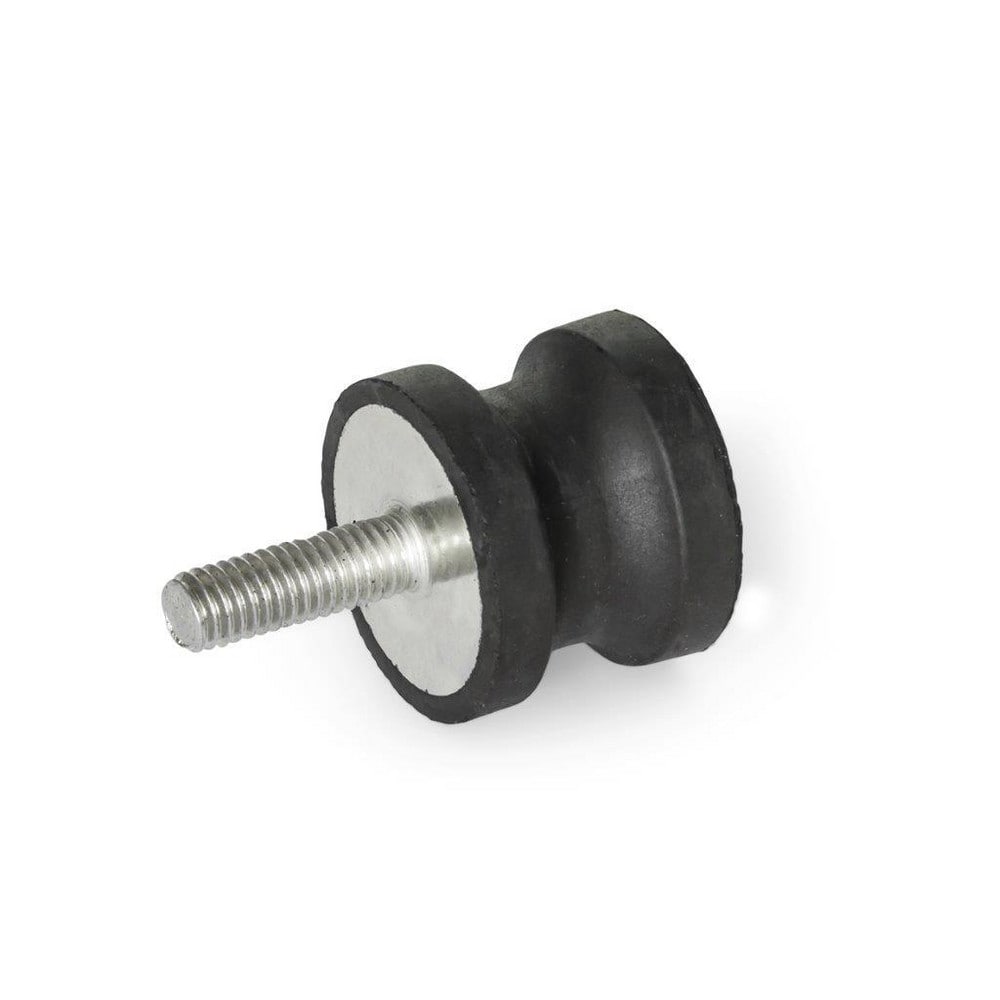 Vibration Isolators; Isolator Type: Plate/Stud; Insert Material: Stainless Steel; Isolator Material: Natural Rubber; Maximum Load Capacity: 863.00 N; Top Diameter: 30.00; Bottom Diameter: 30; Thread Size: 5/16-18; Overall Width: 30 mm