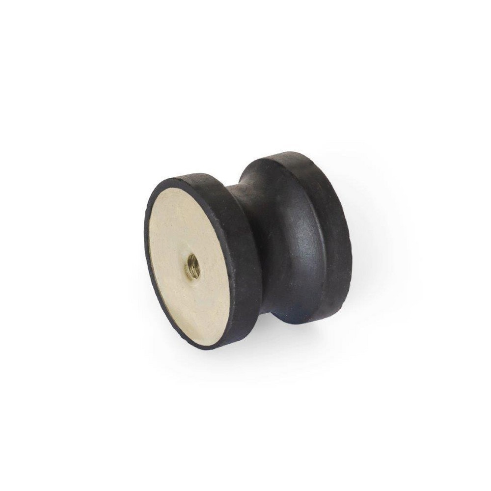 Vibration Isolators; Isolator Type: Plate/Plate; Insert Material: Zinc-Plated Steel; Isolator Material: Natural Rubber; Maximum Load Capacity: 2496.00 N; Top Diameter: 40.00; Bottom Diameter: 40; Thread Size: 5/16-18; Overall Width: 40 mm