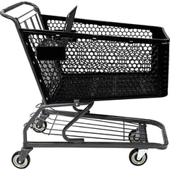 Shopping Cart Utility Cart: 43" Long, 23-19/64" Wide, Plastic, 298.000 lb Capacity, Black