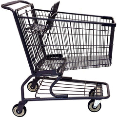 Shopping Cart Utility Cart: 36-11/50" Long, 21-15/32" Wide, Metal, 270.000 lb Capacity, Gray