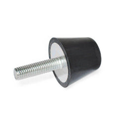 Vibration Isolators; Isolator Type: Plate/Stud; Insert Material: Zinc-Plated Steel; Isolator Material: Perbunan (NBR); Maximum Load Capacity: 110.00 N; Top Diameter: 19.00; Bottom Diameter: 12; Thread Size: #10-24; Overall Width: 19 mm