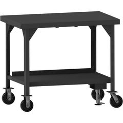 Mobile Work Benches; Type: Heavy-Duty Mobile Workbench with Floor Lock; Bench Type: Heavy-Duty Mobile Workbench; Edge Type: Square; Depth (Inch): 36; Leg Style: Fixed; Load Capacity (Lb.