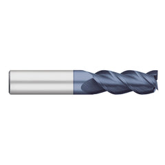 Square End Mill: 3/16" Dia, 3/8" LOC, 3 Flute, Solid Carbide