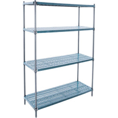 Plastic Shelving; Shelving Type: Free Standing; Shelf Style: Ventilated; Shelf Type: Adjustable; Shelf Capacity: 600; Overall Height: 74 in; Overall Width: 60; Overall Depth: 18 in; Color: Blue