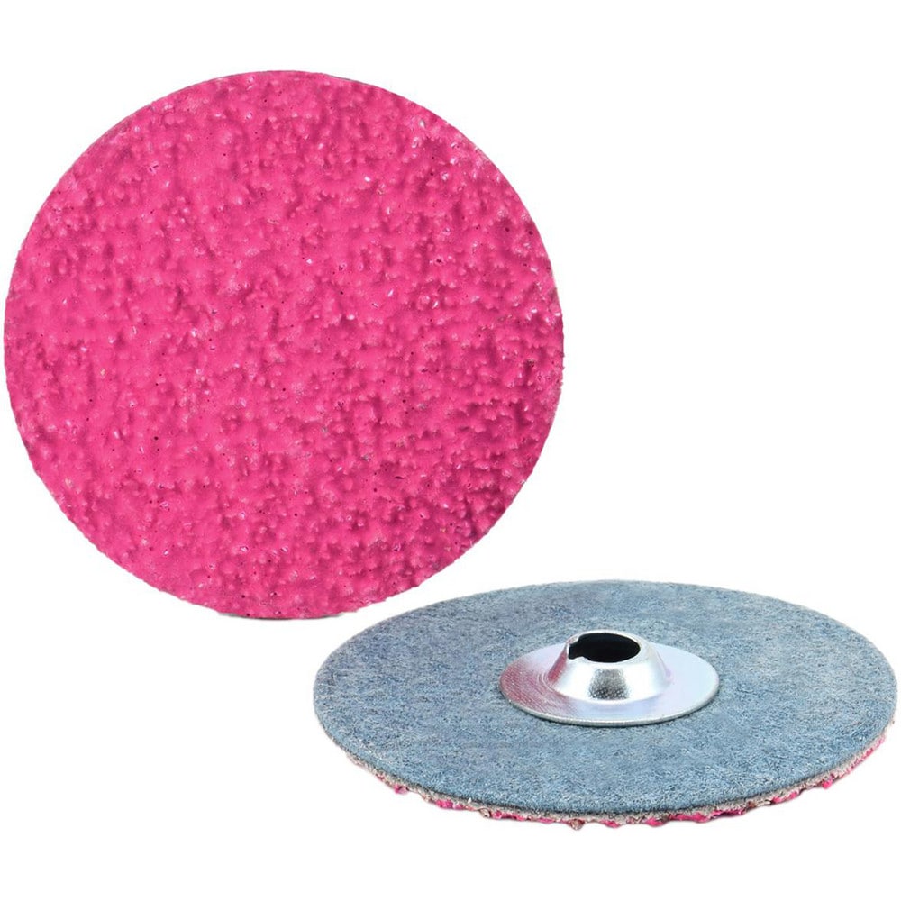 Quick-Change Disc: Type S, 3" Dia, 36 Grit, Ceramic Alumina, Coated