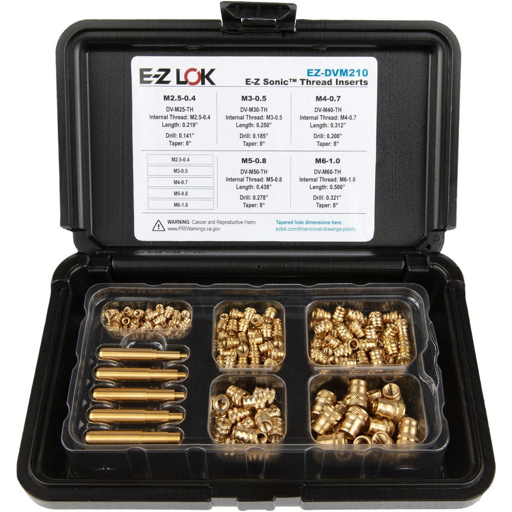 Thread Repair Kits; Kit Type: Threaded Insert; Insert Thread Size (mm): M4x0.7, M6x1, M2.5x0.4, M3x0.5; Includes Drill: No; Includes Tap: No; Includes Installation Tool: No; Includes Tang Removal Tool: No