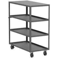 Shelf Utility Cart: 53" Long, 24" Wide, Steel, 3600 lb Capacity, Gray