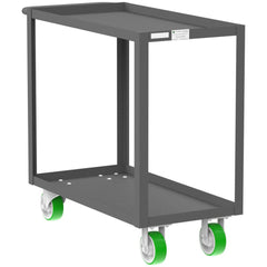 Shelf Utility Cart: 41" Long, 18" Wide, Steel, 2000 lb Capacity, Gray