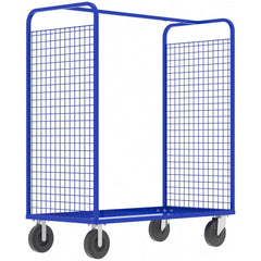 Cage Utility Cart: 57" Long, 30" Wide, Steel, 1600 lb Capacity, Blue