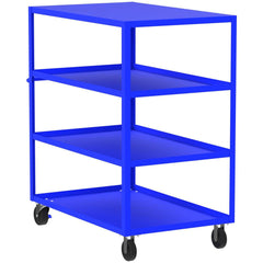 Shelf Utility Cart: 53" Long, 30" Wide, Steel, 3600 lb Capacity, Blue