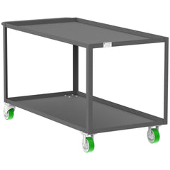 Shelf Utility Cart: 65" Long, 30" Wide, Steel, 2000 lb Capacity, Gray