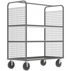 Cage Utility Cart: 57" Long, 30" Wide, Steel, 1600 lb Capacity, Gray