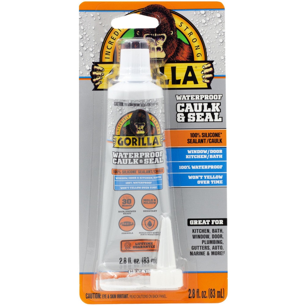 Caulk & Sealants; Chemical Type: Silicone; Product Type: Sealant; Container Size: 2.8 oz; Container Type: Tube; Color: Clear; Application: Kitchen, Bath, Window, Door, Plumbing, Gutters, Auto, Marine & More