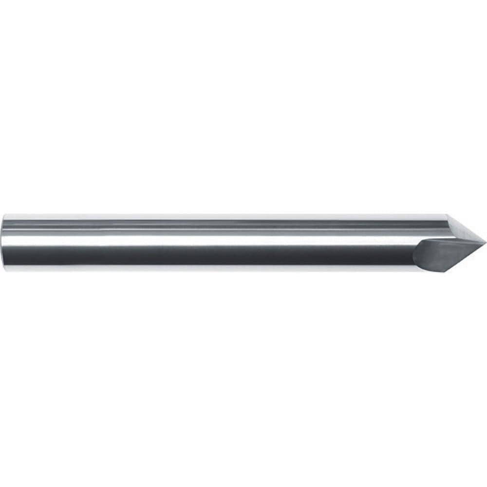 Chamfer Mill: 3/8" Dia, 3/8" Shank Dia, 60.00 deg, 2 Flute, Solid Carbide, Single End