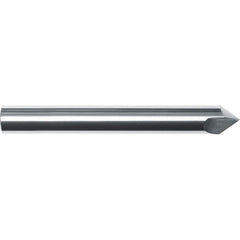 Chamfer Mill: 1/8" Dia, 1/8" Shank Dia, 40.00 deg, 2 Flute, Solid Carbide, Single End