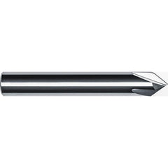 Chamfer Mill: 3/16" Dia, 3/16" Shank Dia, 120.00 deg, 4 Flute, Solid Carbide, Single End