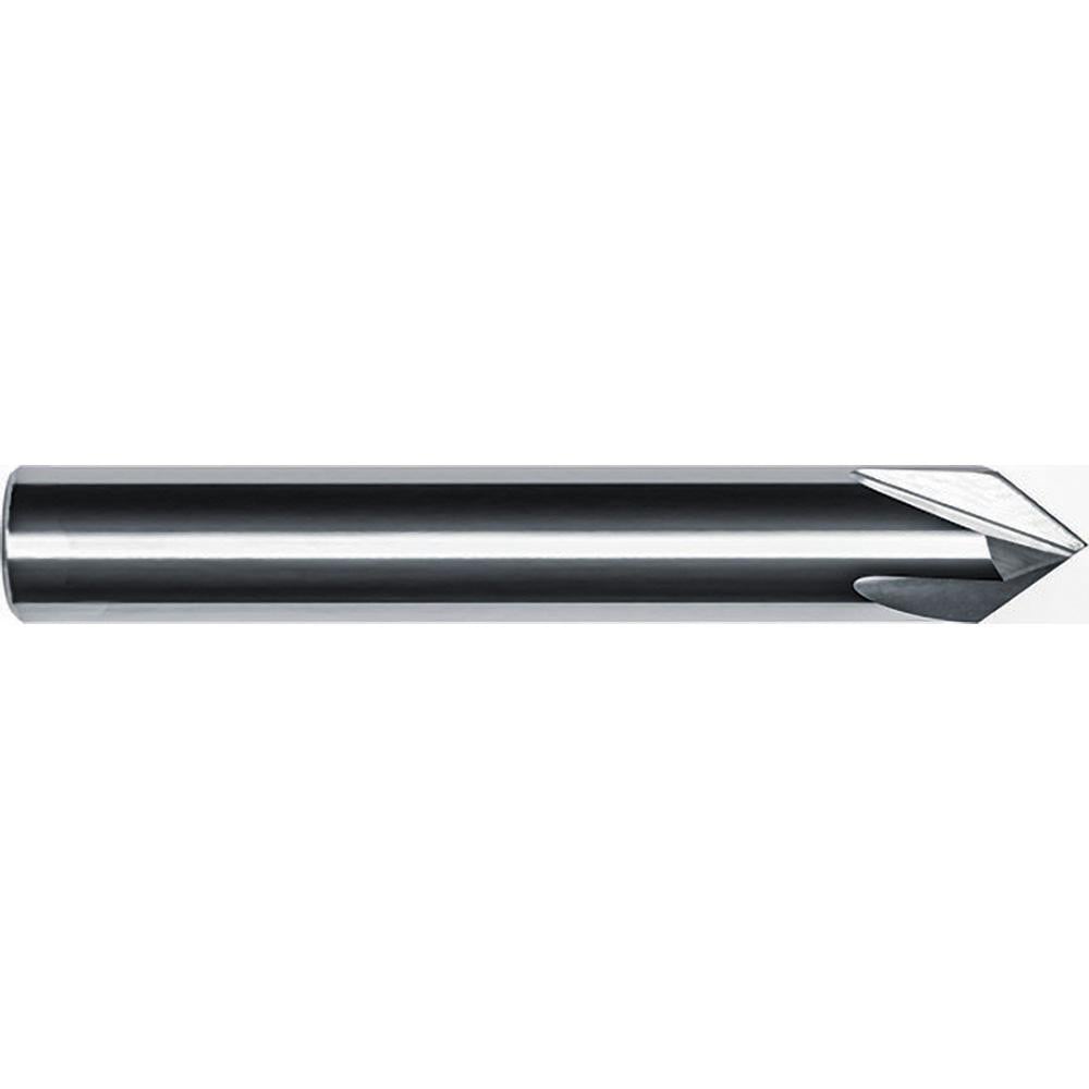 Chamfer Mill: 3/8" Dia, 3/8" Shank Dia, 50.00 deg, 4 Flute, Solid Carbide, Single End