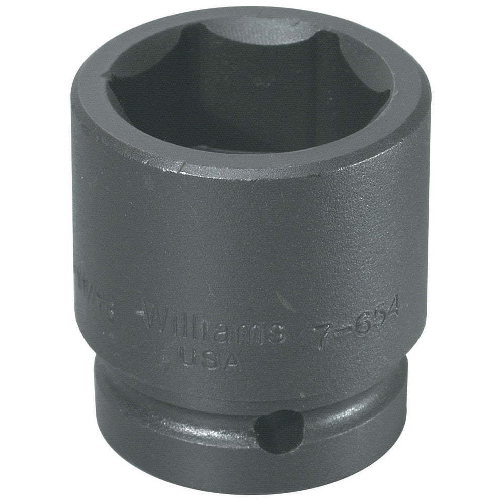 Impact Socket: 1" Drive, 1-7/16" Socket, Hex Drive