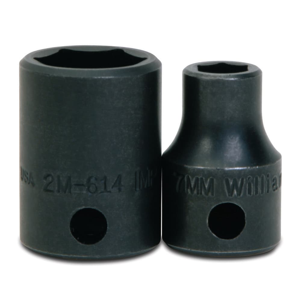 Impact Socket: 3/8" Drive, 8 mm Socket, Hex Drive