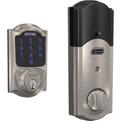 Deadbolts; Deadbolt Type: Deadlatch; Lock Type: Single Cylinder; Key Type: Key Codeable; Mount Type: Surface; Material: Metal; Minimum Door Thickness: 1.375 in; Maximum Door Thickness: 1.75; Finish: Satin Nickel