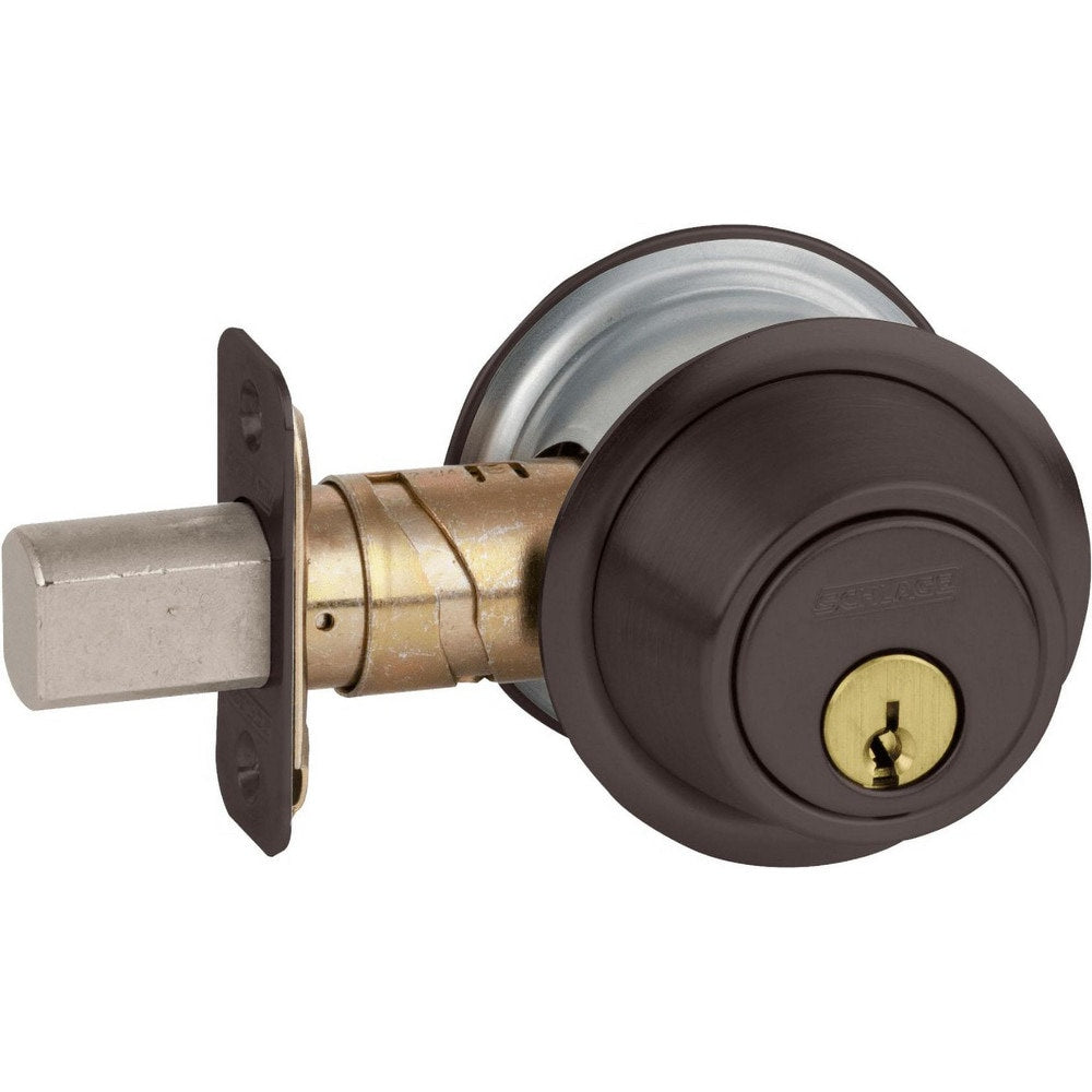 Deadbolts; Deadbolt Type: Deadbolt; Lock Type: Double Cylinder; Key Type: Schlage C; Mount Type: Through Hole; Material: Metal; Minimum Door Thickness: 1.375 in; Maximum Door Thickness: 1.875; Finish: Antique Bronze