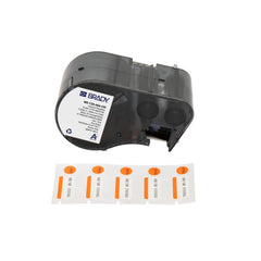 Labels, Ribbons & Tapes; Application: Label Printer Cartridge; Type: Label Printer Cartridge; Color Family: Orange; Color: Black on Orange, White