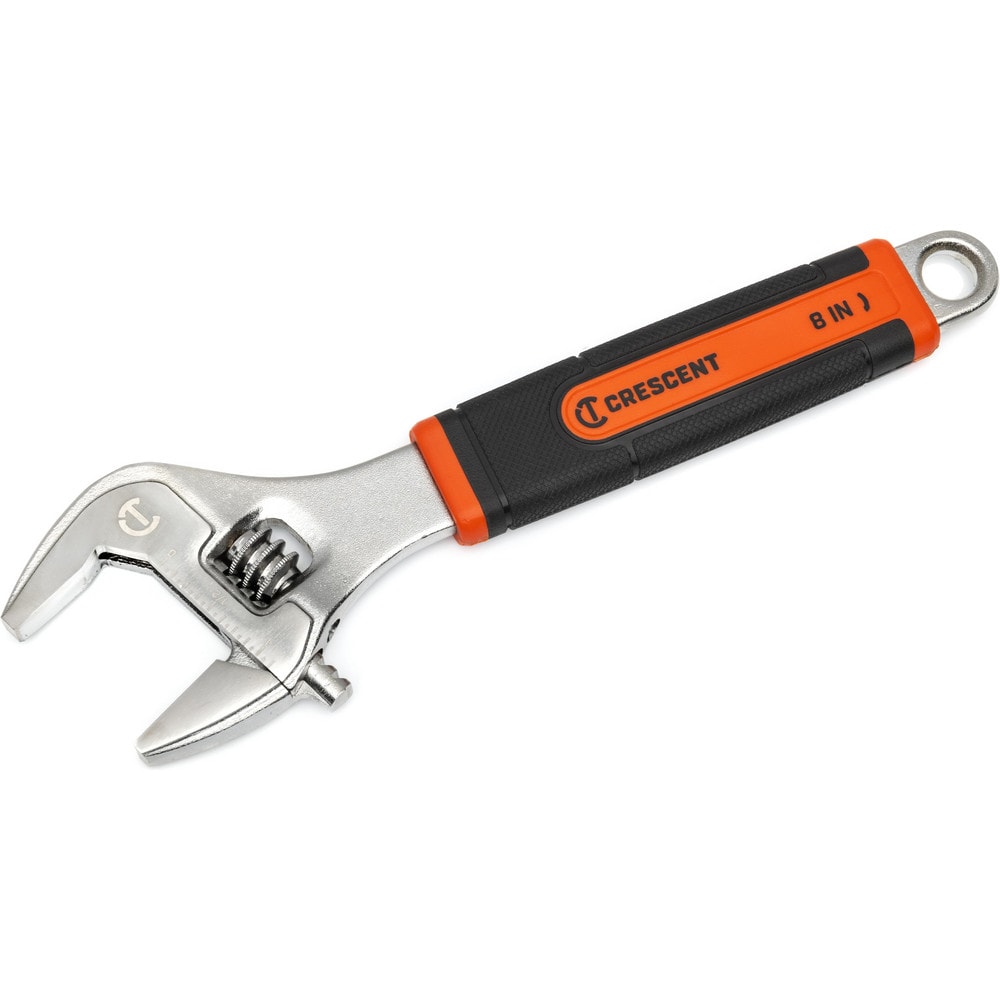 Adjustable Wrench: 8" OAL, 2-13/64" Jaw Capacity