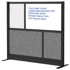 Office Cubicle Partitions; Office Cubicle Partition Type: Modular Wall Room Divider; Color: Gray, Black, Frosted; Material: Aluminum; Mount Type: Freestanding; Height (Inch): 48; Width (Inch): 53; Thickness (Inch): 1-3/4