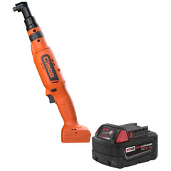 Cordless Nutrunners; Handle Type: Right Angled; Voltage: 18.00; Chuck Size (Inch): 3/8; Torque: 5.900; Clutch Style: Shut-Off; Reversible: Yes; Battery Chemistry: Lithium; Batteries Included: Yes