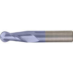 Ball End Mill: 3/4" Dia, 1" LOC, 2 Flute, High Speed Steel