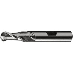 Ball End Mill: 13/16" Dia, 2" LOC, 2 Flute, High Speed Steel