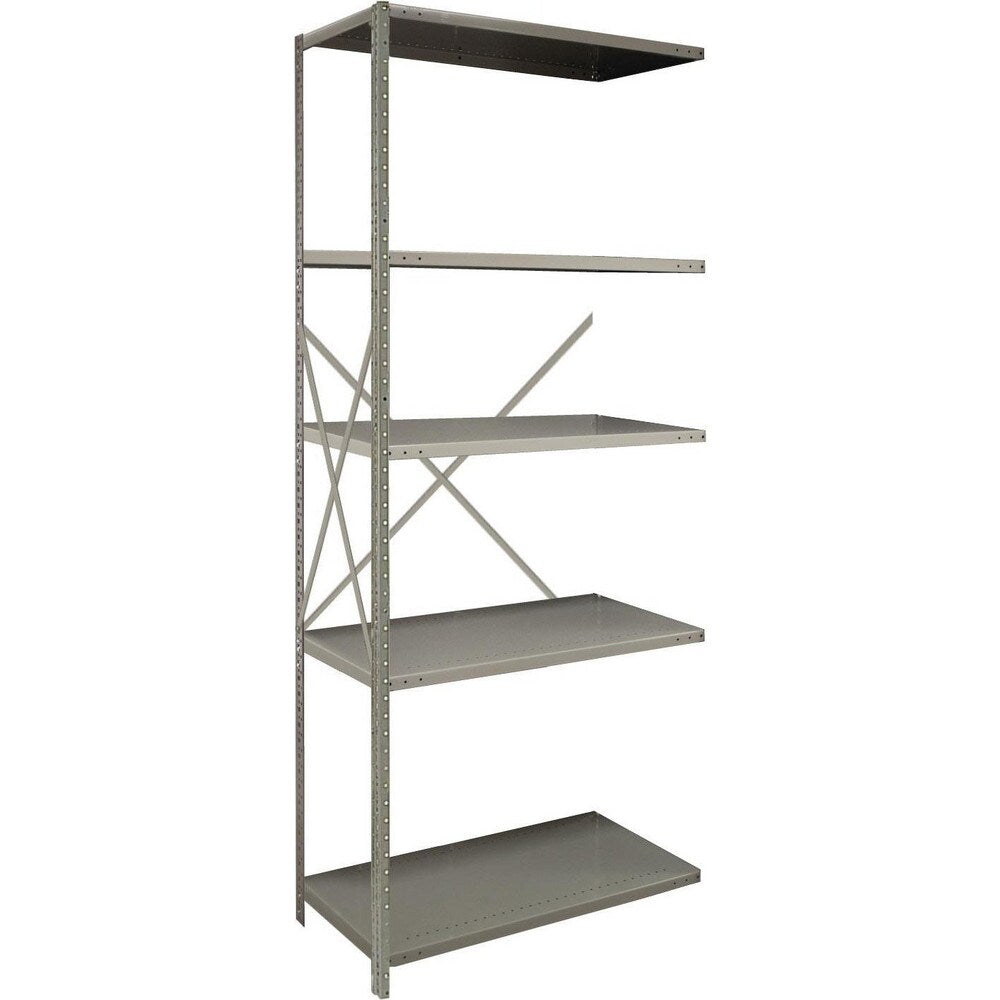 Steel Shelving; Shelf Type: Open Angle Adder Unit; Starter or Add-On: Add-On; Adjustment Type: Clip; Boltless: Yes; Shelf Capacity: 800; Mount Type: Floor