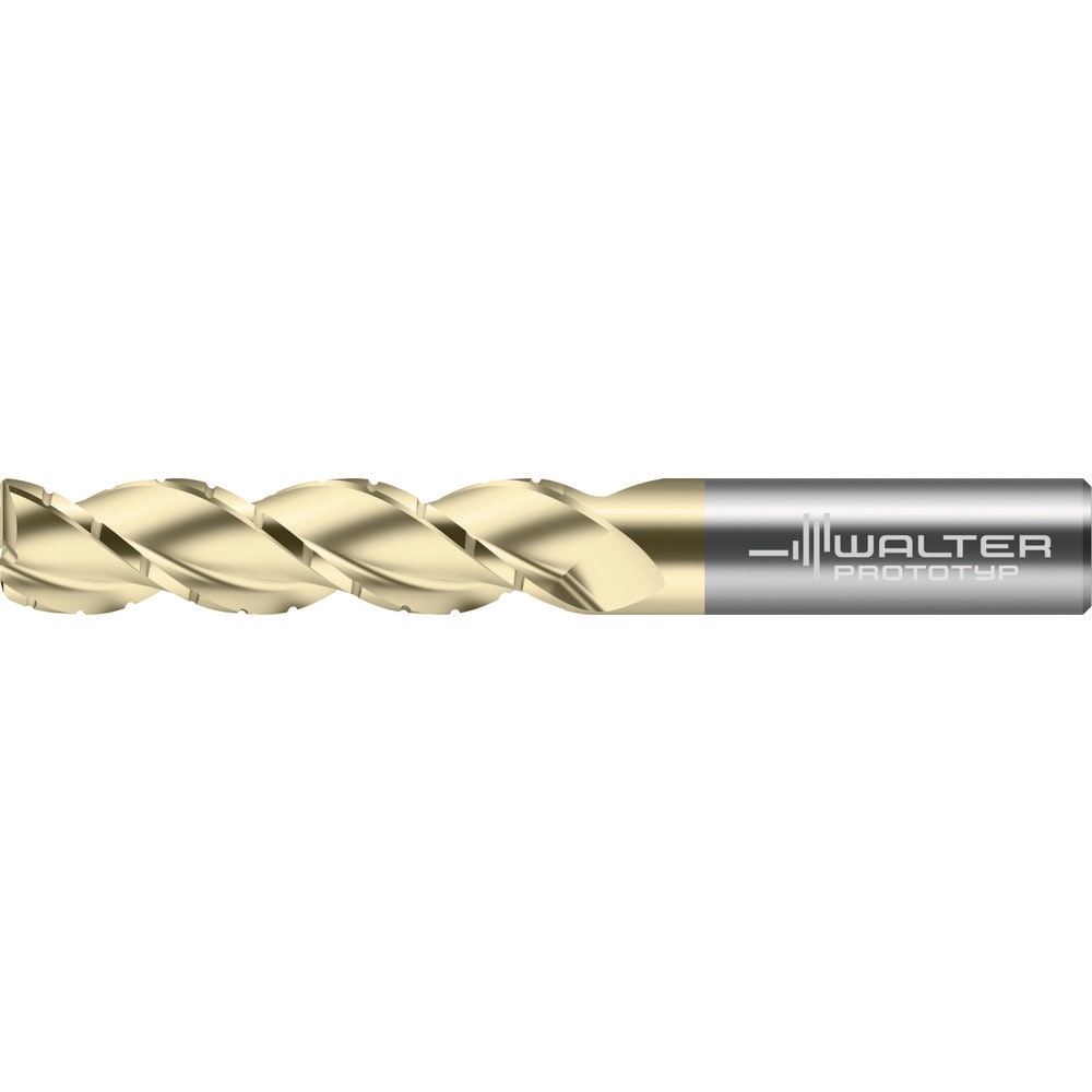 Corner Radius End Mill: 3/4" Dia, 2-1/4" LOC, 0.1200" Radius, 3 Flute, Solid Carbide