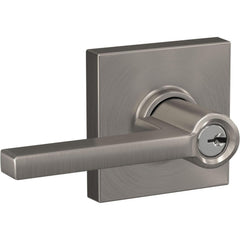 Lever Locksets; Lockset Type: Tubular Lock; Key Type: Schlage C; Back Set: 2-3/8 & 2-3/4; Cylinder Type: Schlage C Keyway; Material: Metal; Door Thickness: 1 3/8 - 1 3/4; Finish: Satin Nickel Plated Clear Coated