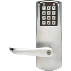 Lever Locksets; Lockset Type: Rim Exit Trim with Keypad; Key Type: Schlage C; Back Set: 2-3/4; Cylinder Type: Schlage C Keyway; Material: Metal; Door Thickness: 1 3/8 - 1 3/4; Finish: Satin Chrome