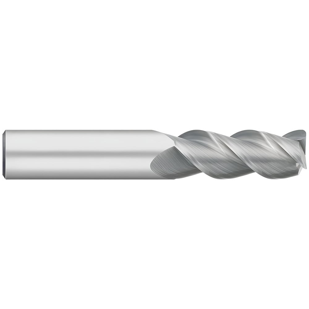 Corner Radius End Mill: 3/8" Dia, 5/8" LOC, 1.00 mm Radius, 3 Flute, Solid Carbide